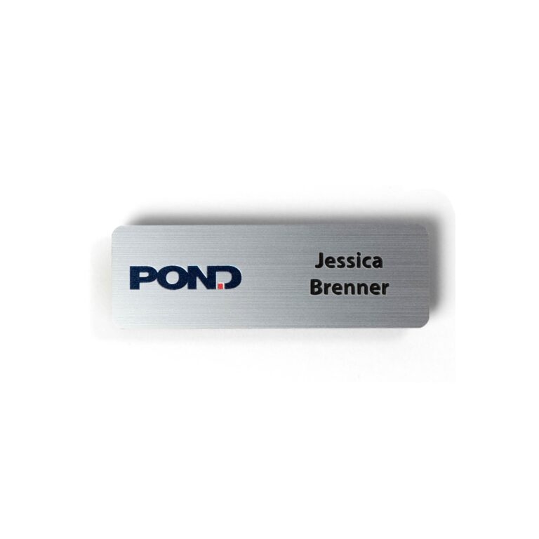 Brushed Silver Laminated Plastic Name Badge