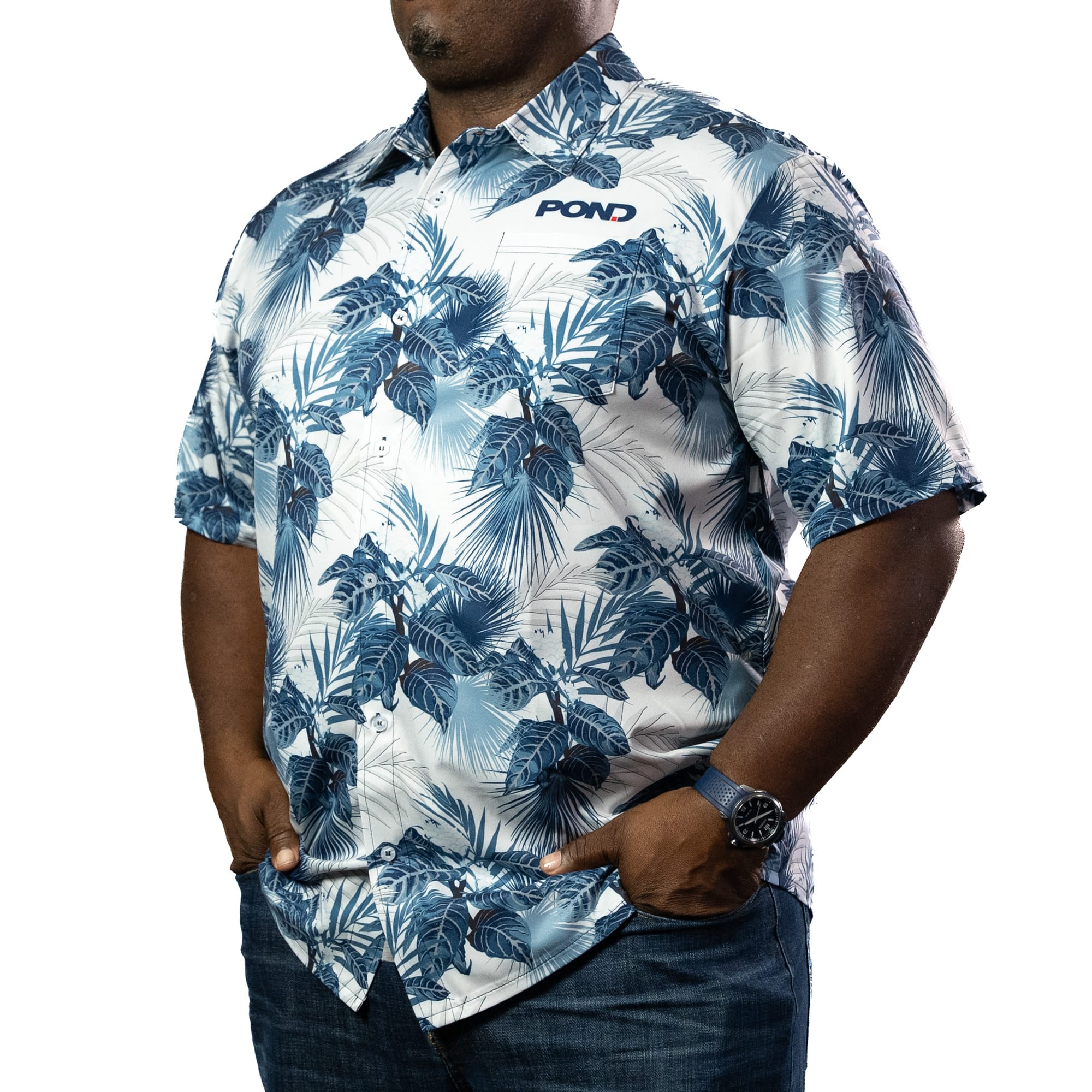 Hawaiian Button Up | Jungle Palm Leaf